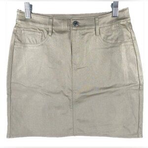 NWT MARC NEW YORK HIGH RISE Metallic Mini SKIRT Super‎ Stretch Coated Denim Sz 6